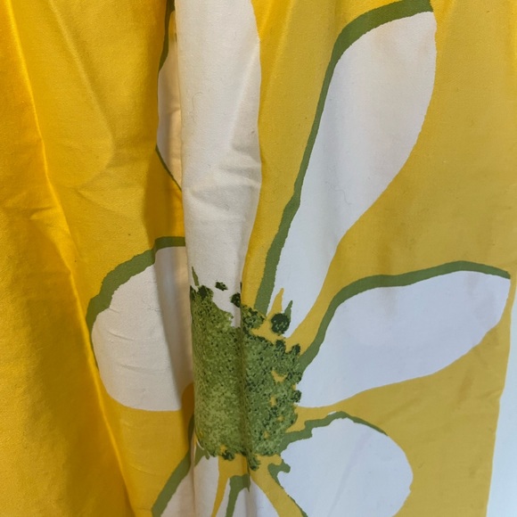 Studio I Yellow Sleeveless V-Neck Daisy A-Line Mid length Dress Sz12P Cotton - Picture 11 of 14